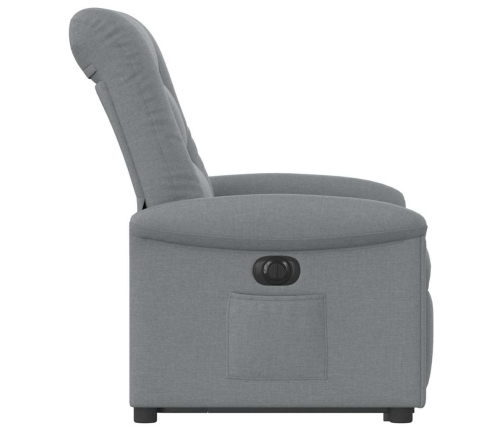 Sillón eléctrico reclinable elevable de tela gris claro