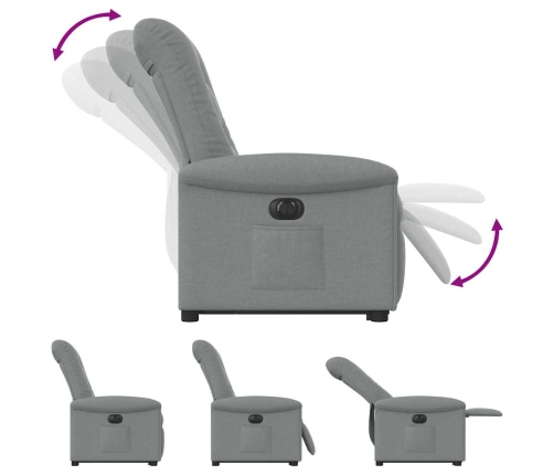 Sillón eléctrico reclinable elevable de tela gris claro