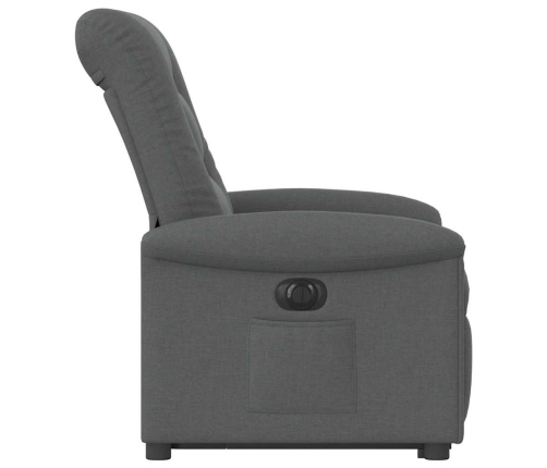 Sillón eléctrico reclinable elevable de tela gris oscuro