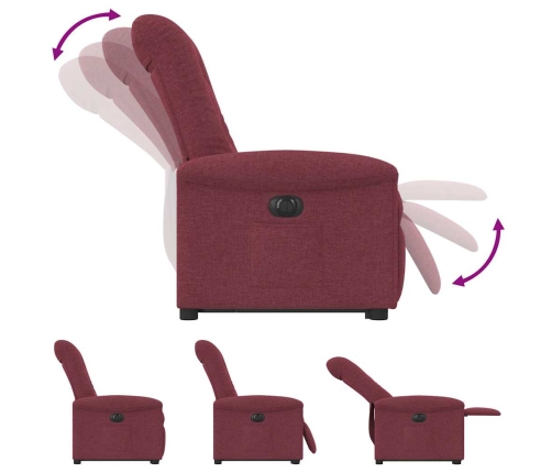 Sillón eléctrico reclinable elevable de tela rojo tinto