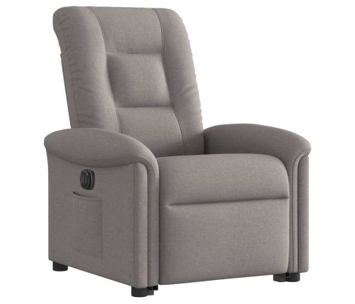 Sillón eléctrico reclinable elevable de tela gris taupe