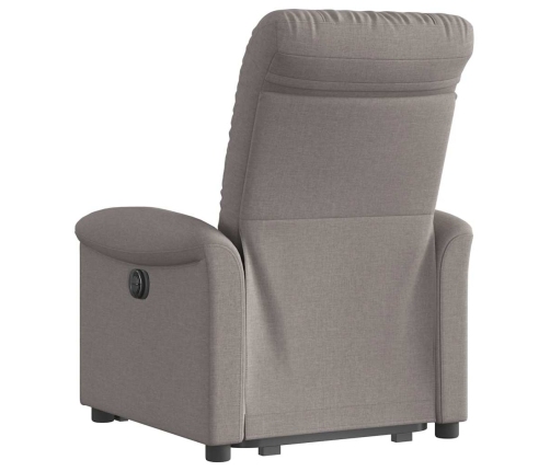 Sillón eléctrico reclinable elevable de tela gris taupe