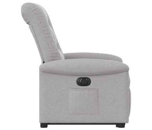 Sillón eléctrico reclinable elevable de tela gris nube