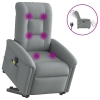 Sillón de masaje eléctrico reclinable elevable tela gris claro