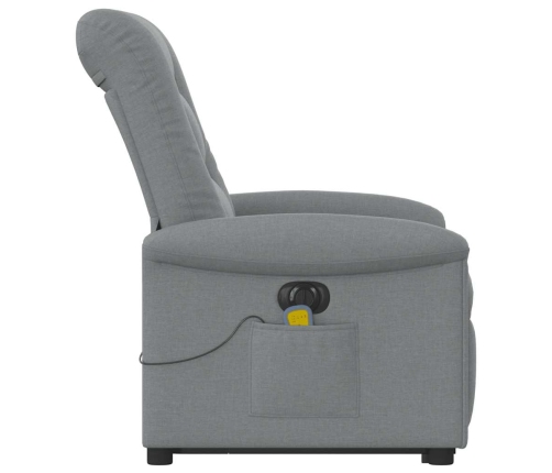 Sillón de masaje eléctrico reclinable elevable tela gris claro