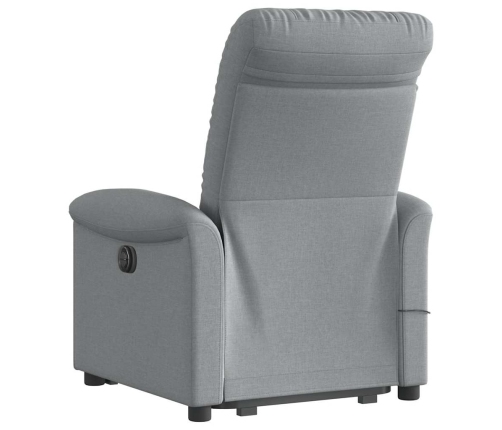 Sillón de masaje eléctrico reclinable elevable tela gris claro