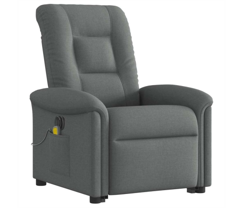 Sillón de masaje eléctrico reclinable elevable tela gris oscuro