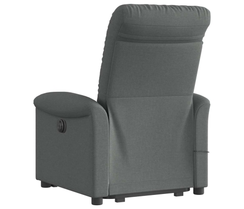 Sillón de masaje eléctrico reclinable elevable tela gris oscuro