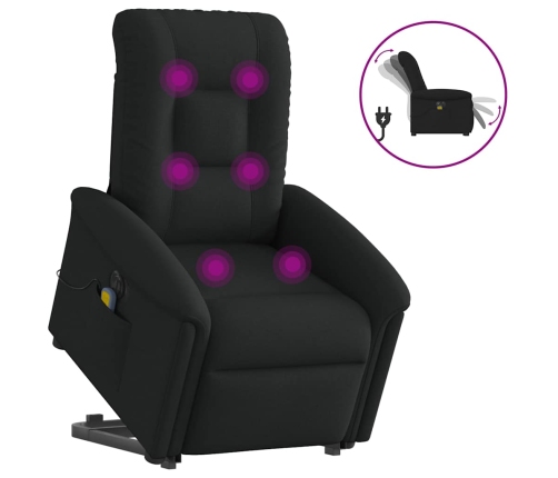 Sillón de masaje eléctrico reclinable elevable tela negro