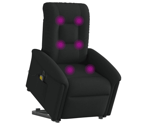 Sillón de masaje eléctrico reclinable elevable tela negro