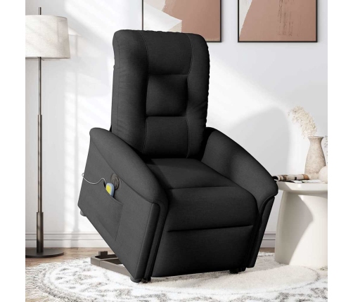 Sillón de masaje eléctrico reclinable elevable tela negro