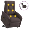 Sillón masaje eléctrico reclinable elevable tela marrón oscuro