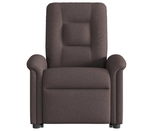 Sillón masaje eléctrico reclinable elevable tela marrón oscuro