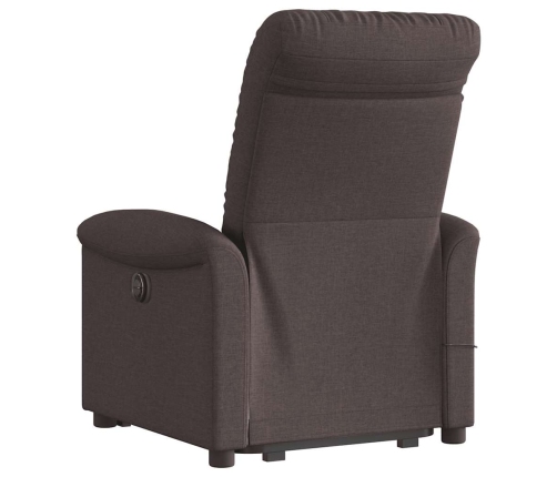 Sillón masaje eléctrico reclinable elevable tela marrón oscuro