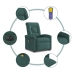 Sillón masaje eléctrico reclinable elevable tela verde oscuro