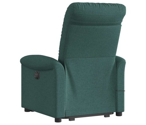 Sillón masaje eléctrico reclinable elevable tela verde oscuro