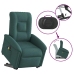 Sillón masaje eléctrico reclinable elevable tela verde oscuro