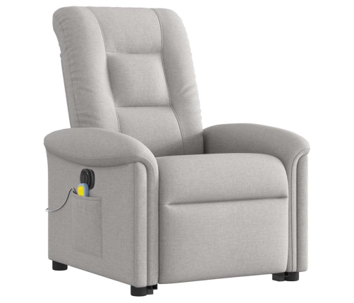 Sillón de masaje eléctrico reclinable elevable tela gris nube