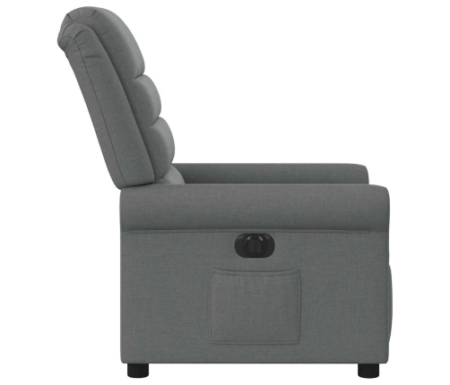 Sillón reclinable eléctrico de tela gris oscuro