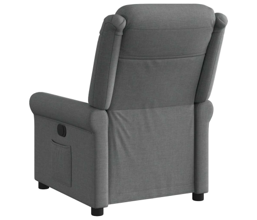 Sillón reclinable eléctrico de tela gris oscuro