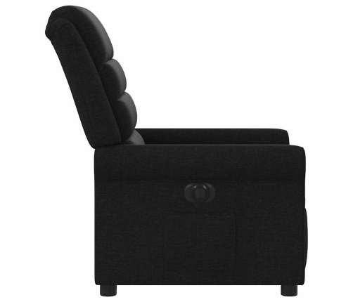 Sillón reclinable eléctrico de tela negro