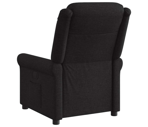 Sillón reclinable eléctrico de tela negro