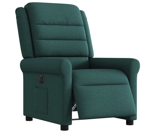 Sillón reclinable eléctrico tela verde oscuro