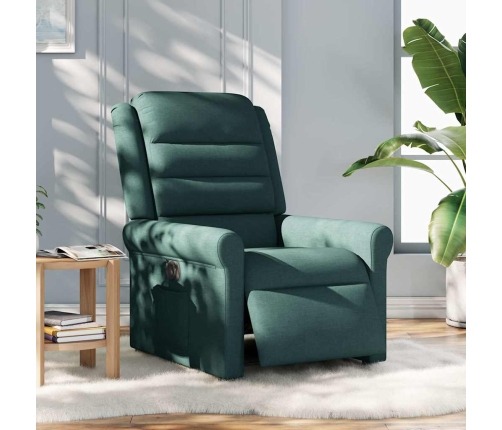 Sillón reclinable eléctrico tela verde oscuro