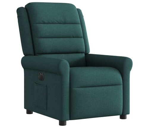 Sillón reclinable eléctrico tela verde oscuro