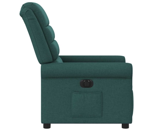 Sillón reclinable eléctrico tela verde oscuro