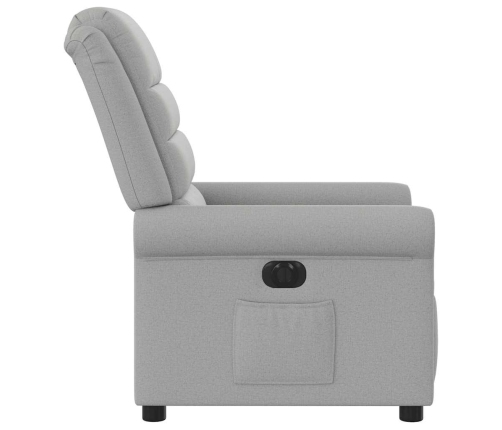 Sillón reclinable eléctrico de tela gris nube