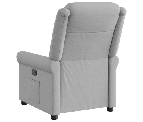 Sillón reclinable eléctrico de tela gris nube