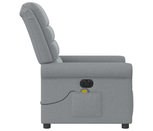 Sillón reclinable de masaje eléctrico tela gris claro