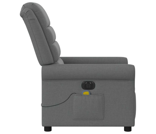 Sillón reclinable de masaje eléctrico tela gris oscuro