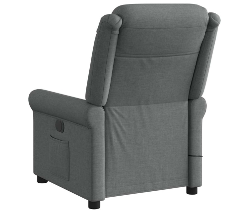 Sillón reclinable de masaje eléctrico tela gris oscuro