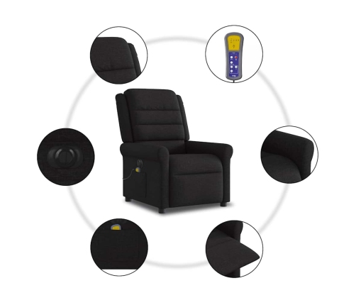 Sillón reclinable de masaje eléctrico tela negro