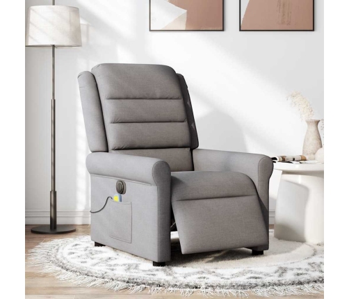 Sillón reclinable de masaje eléctrico tela gris taupe