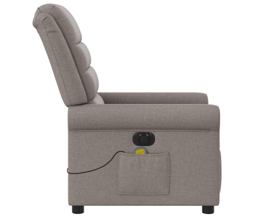 Sillón reclinable de masaje eléctrico tela gris taupe