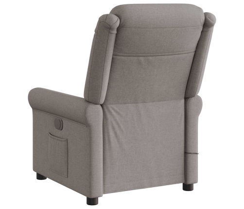 Sillón reclinable de masaje eléctrico tela gris taupe