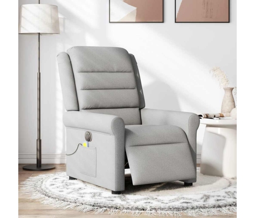 Sillón reclinable de masaje eléctrico tela gris nube