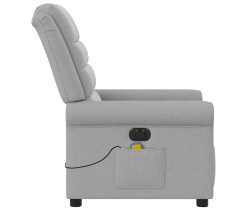 Sillón reclinable de masaje eléctrico tela gris nube