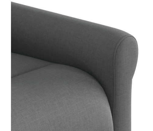 Sillón reclinable elevable de tela gris oscuro