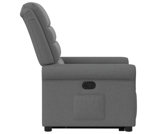 Sillón reclinable elevable de tela gris oscuro