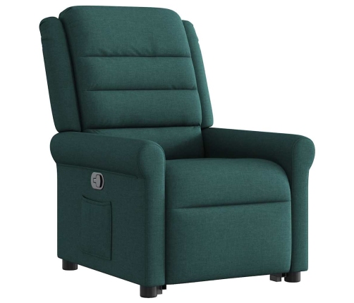 Sillón reclinable elevable tela verde oscuro