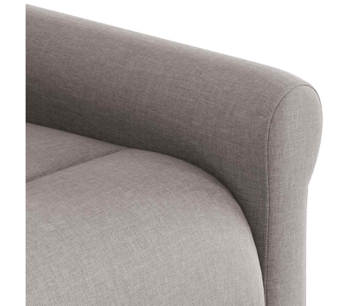 Sillón reclinable elevable tela gris taupe