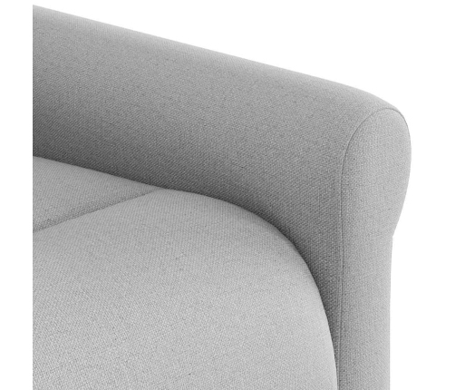 Sillón reclinable elevable de tela gris nube