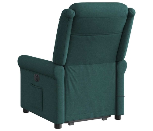 Silla de masaje reclinable de pie de tela verde oscura