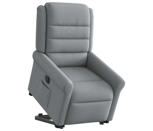 Sillón eléctrico reclinable elevable de tela gris claro