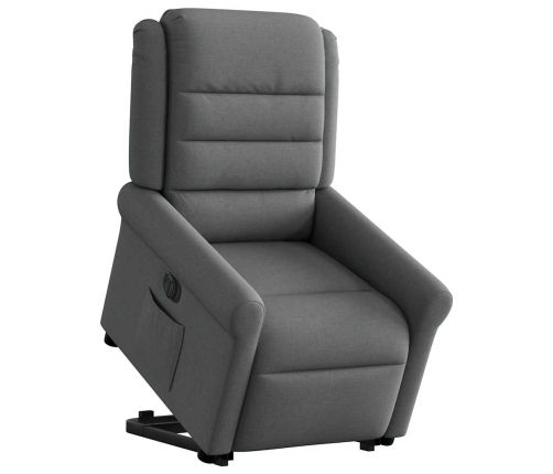 Sillón eléctrico reclinable elevable de tela gris oscuro