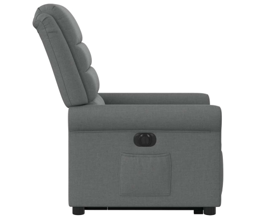 Sillón eléctrico reclinable elevable de tela gris oscuro